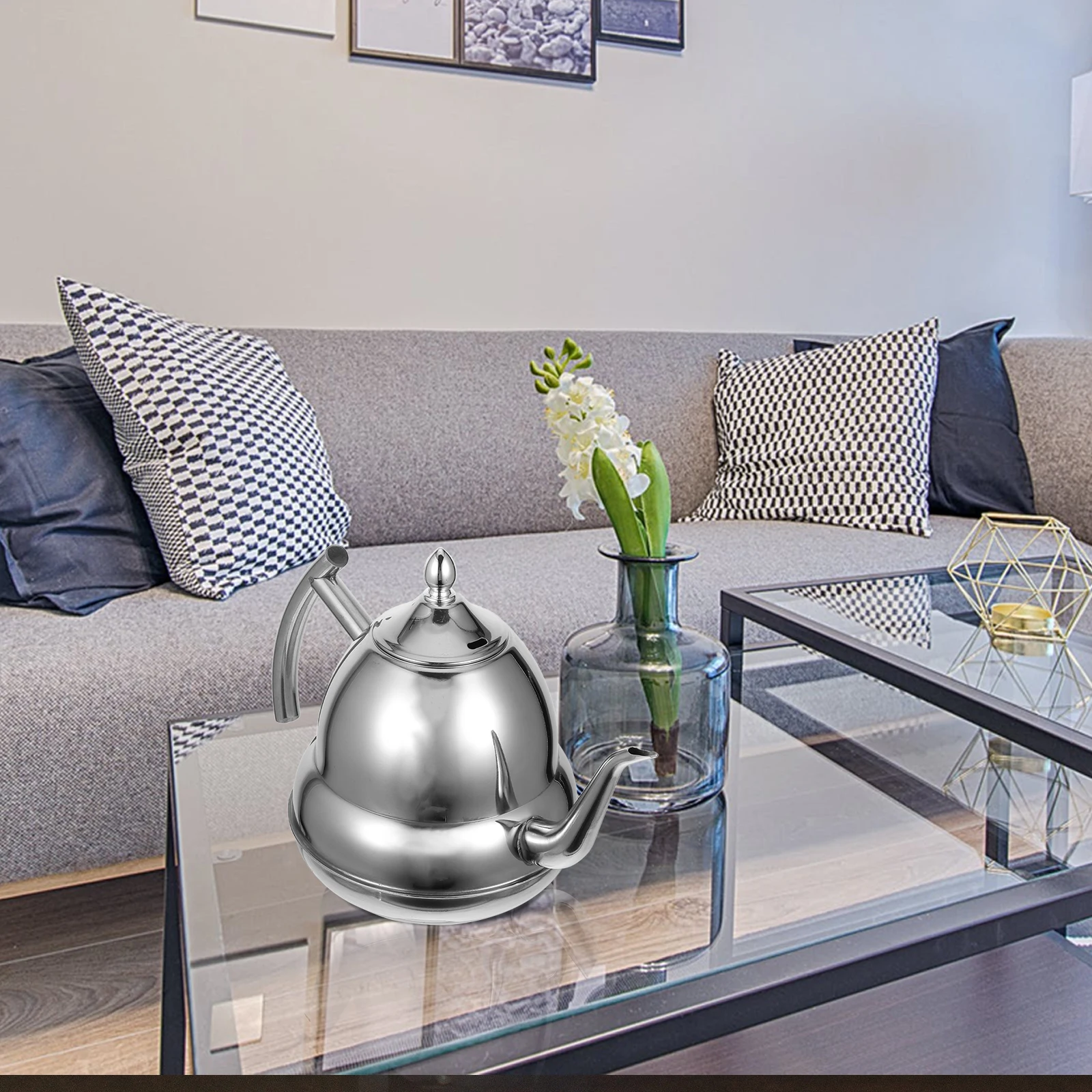 

Stainless Steel Teakettle Large Capacity Portable Kettle for Gas Stove Green Tea Household Heating Water Kettle Easy