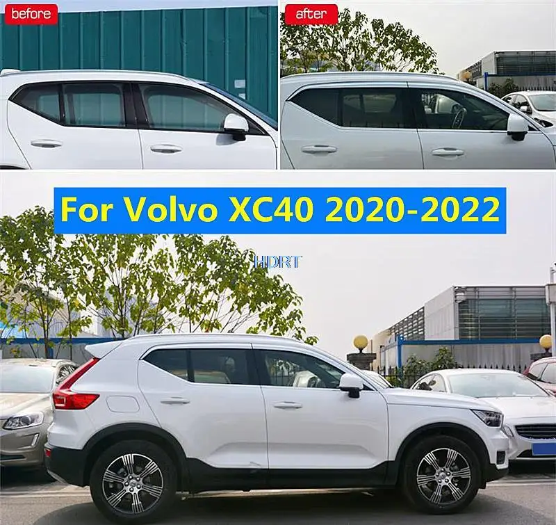 

Suitable For Volvo XC40 2020-2022 Car Wind Deflector ABS Chrome Sun Rain Window Guards Awnings Shelters Protector Accessories