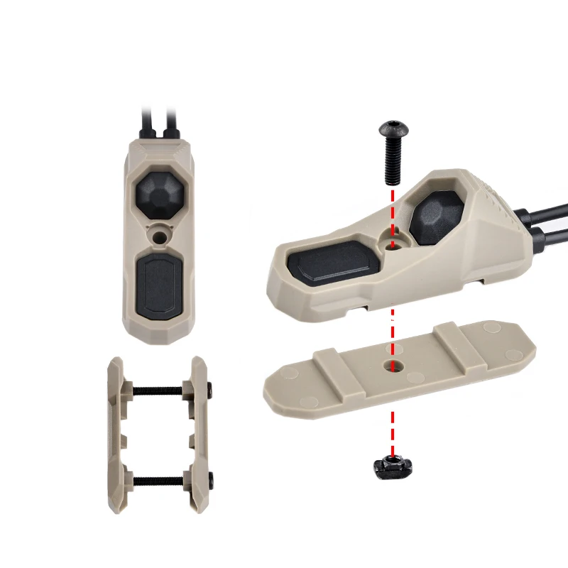 M300/M600 Scout Flashlight Control Switch Axon Dual Control Tail Switch NGAL PEQ-15 DBAL-A2 Laser Fit Mlok Keymod 20mm Rail