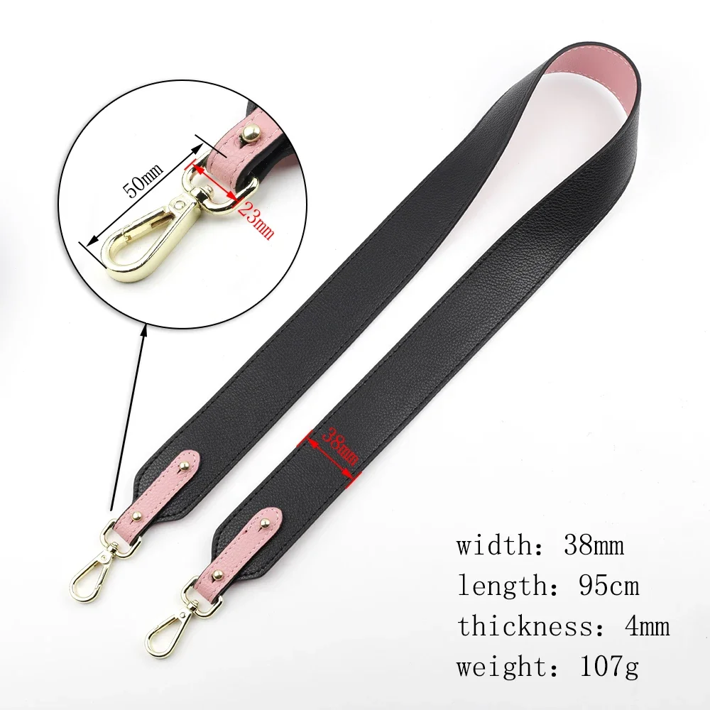 Shoulder Bag Strap Fashion Wide Replacement Strap Bucket Genuine Cow Leather Crossbody Bag Belt Handbag Accessories