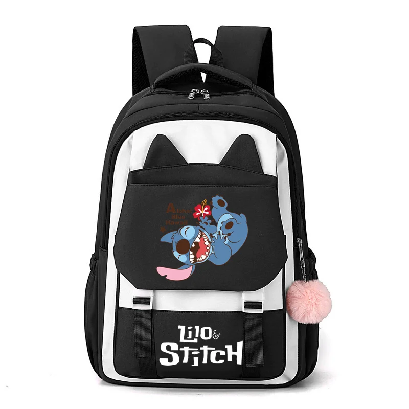 Plecak z motywem Stitch, kreskówka Anime urocza torba podróżna, plecak w stylu college\'u o dużej pojemności, plecak z nadrukiem wycieczek na kemping