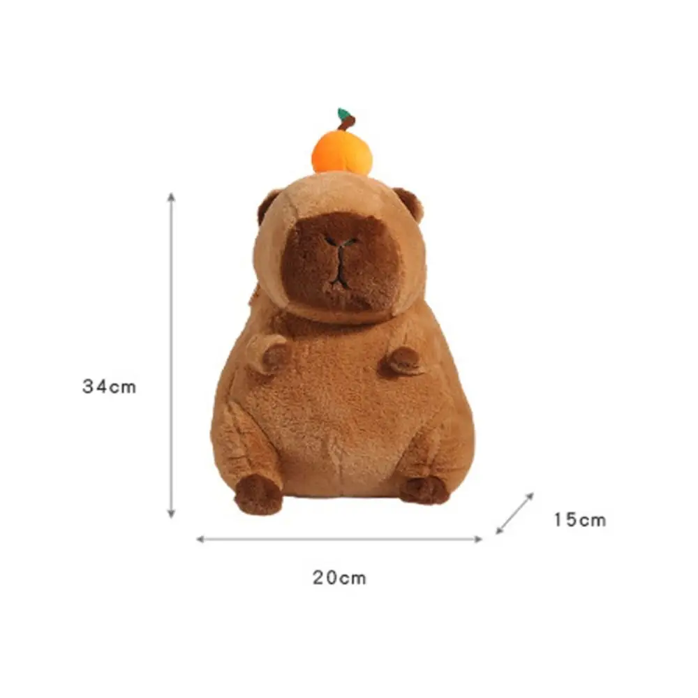 New Cartoon Capibala Backpack Large Capacity Plush Cute Schoolbag Solid Color Funny Capybara Bag Kids Gift