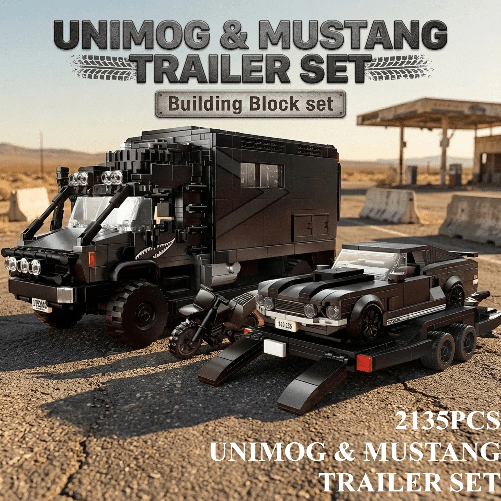 

Набор строительных блоков UNIMOG TRAILER SET, 2135 деталей, модель городского спортивного автомобиля, коллекционные украшения, кирпичики, игрушки для самостоятельной сборки, подарки