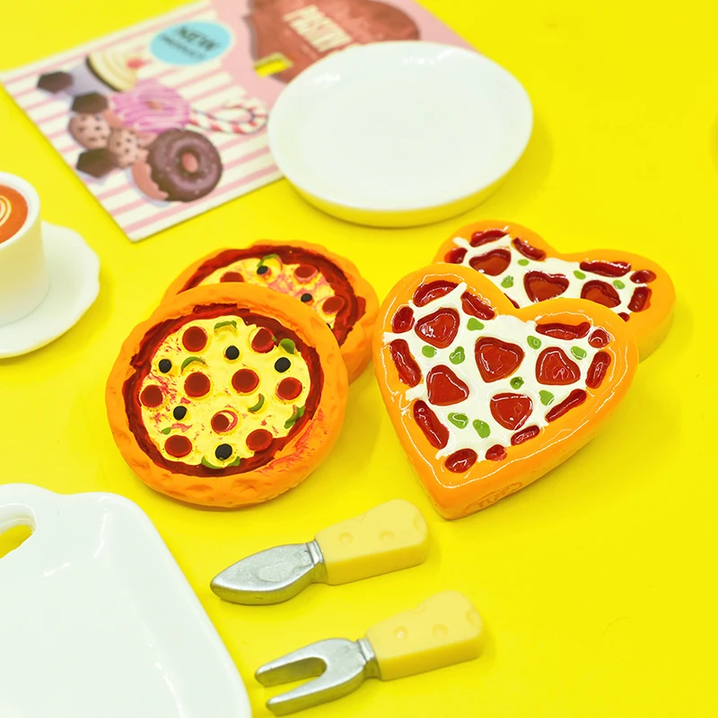 5Pcs Dollhouse Mini Simulation Pizza Model Kitchen Food Accessories For Dolls House Decor Kids Pretend Play Toys