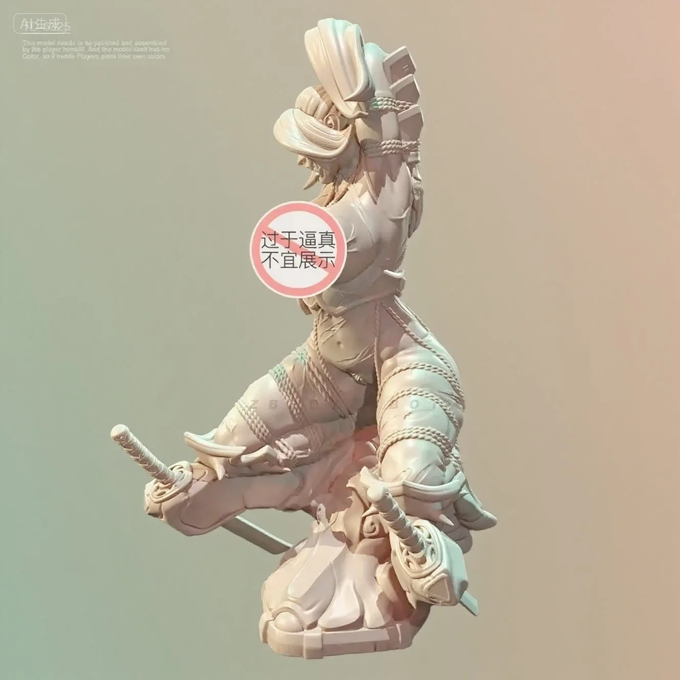 

Overall height 50mm 75mm Resin Model Kit Female Ninja Self Assembly and Coloring （3D Printing ） TD-6325/3D