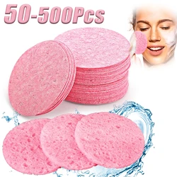 50PCS Face Cleaning Sponge Pad for Exfoliator Mask Facial SPA Massage Makeup Removal Thicker Compress Natural Cellulose Reusable