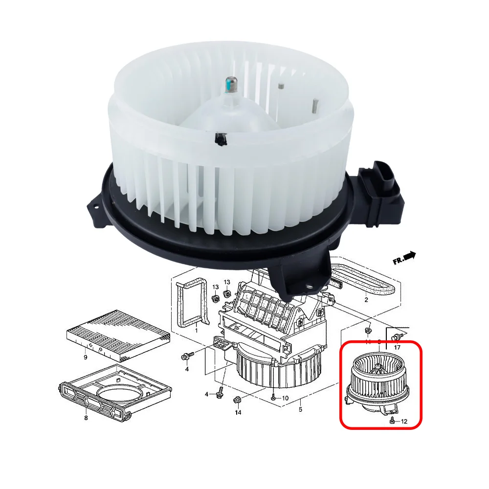Car AC Blower Motor Fan for HONDA ACCORD CU2 CU3 2008-2015 CRV RE3 RE4 2006- PILOT 3.5L 4WD 2010-2015 for LEFT HAND DRIVE ONLY