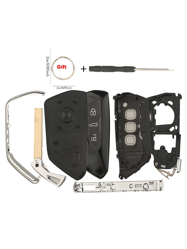 Jinyuqin 3BNT Fernbedienungs-Schlüsselgehäuse für Volkswagen Golf 8 Cupra Tarraco Gti Mk7/8 Skoda Octavia Seat Leon Smart Card Gehäuse KD HZ/ZB25