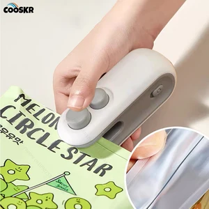 Handheld Bag Sealer Mini Heat Vacuum Food Sealer with Cutter and Magnet 2 in 1 Bag Sealer for Plastic Bags Snacks Food Storage