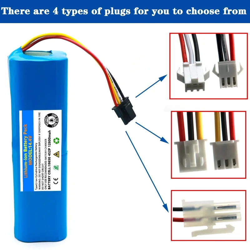 14.4V 4S2P Battery pack ,Replacement For XiaoMi Lydsto R1 Roidmi Eve Viomi S9 Dreame D9 Robot Vacuum Cleaner battery