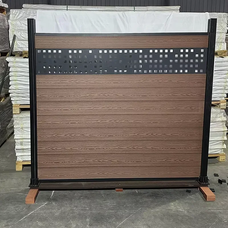 Wpc Fence Easy Installation UV-Stable Outdoor Composite Garden Wood Fence Sets Panel and Fence Posts