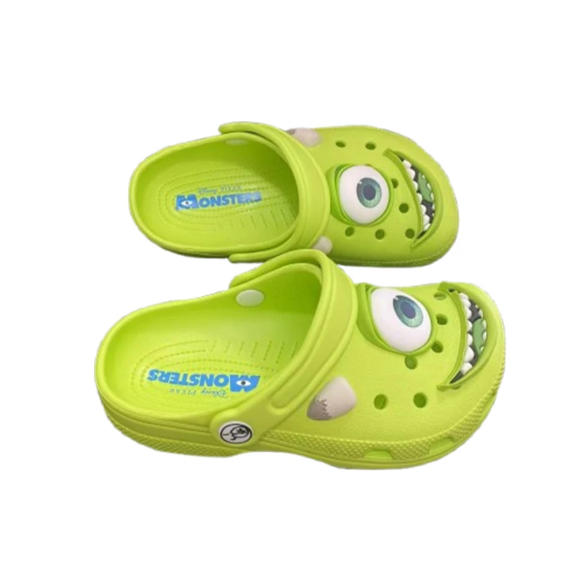 Disney mcqueen monstro dos desenhos animados sapatos com buraco de olho grande, sandálias de praia casuais ao ar livre antiderrapantes, chinelos confortáveis