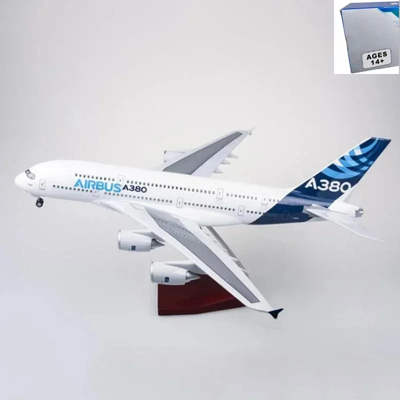 

1/160 Scale 50.5CM Airplane Airbus 380 A380 Prototype Airline Model W Light and Wheel Diecast Plastic Resin Plane For Collection