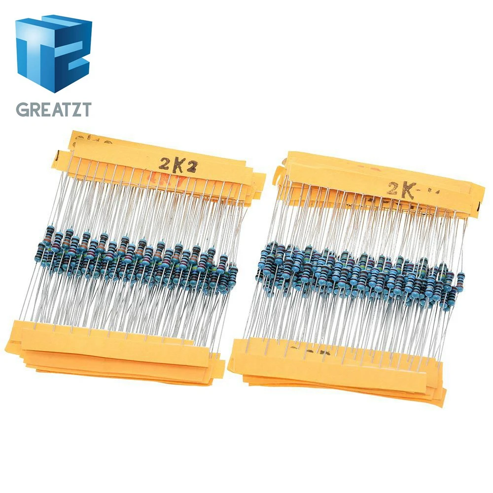 GREATZT 300PCS/LOT 1/4W Metal Film Resistor Kit 1% Resistor Assorted Kit Set 10 -1M Ohm Resistance Pack 30 Values each 10 pcs