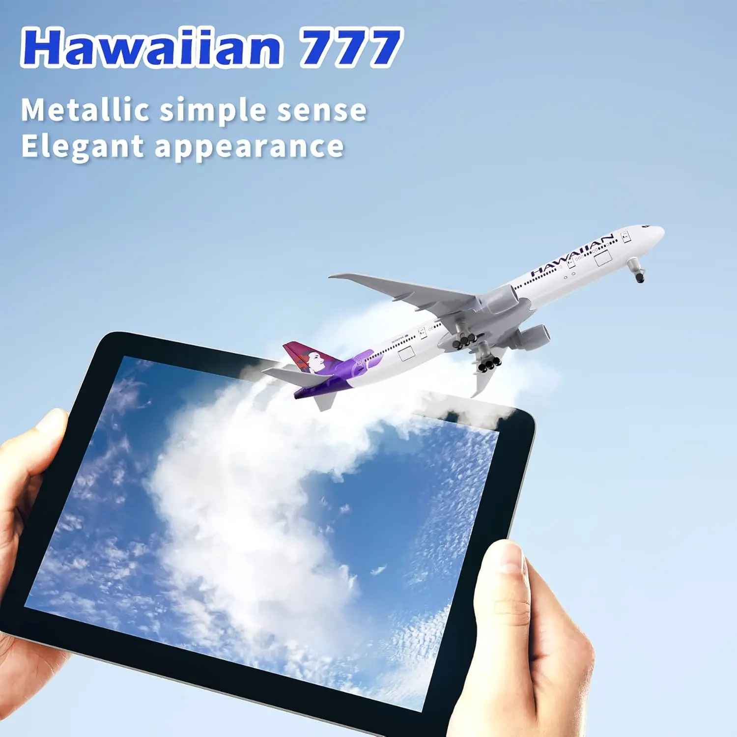 

20cm Hawaii B777 Toy Airplane Model Kit 1/300 Diecast Metal Airplanes Model with Stand for Display collection or boys Gift