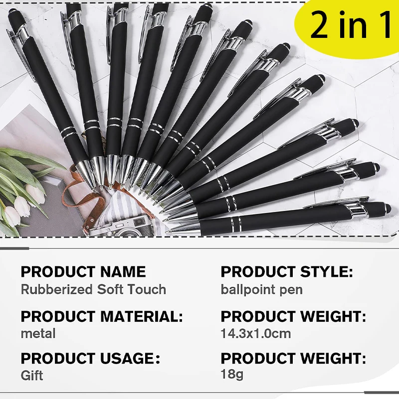 Imagem -04 - Caneta Esferográfica Emborrachada Elegante com Ponta Stylus Caneta Metal Caneta Capativa com Soft Grip 10 Pcs 20 Pcs 50 Pcs 100 Pcs