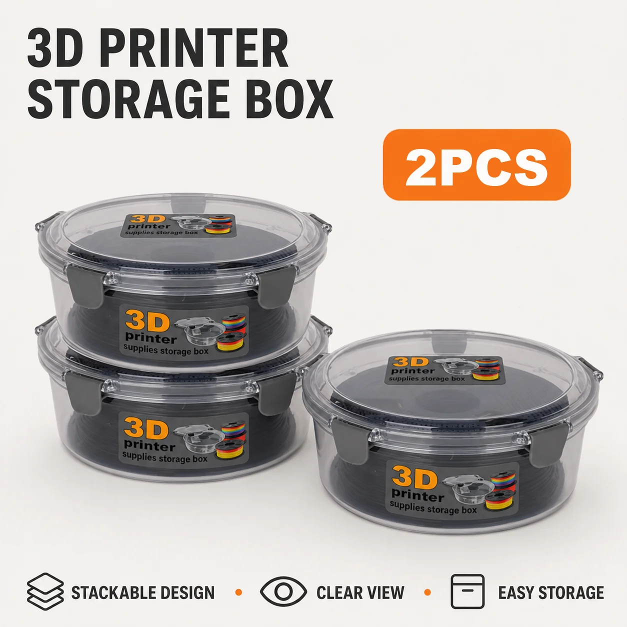 3D Printer Filament Storage Box Moisture-Proof Sealed Dry Box for PLA PETG ABS TPU Filament Spool Holder, 3D Printer Accessories