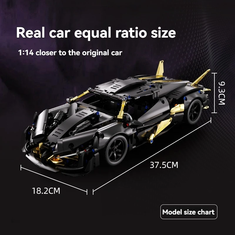 2025 Tecnico Nero Auto Da Corsa Modello Building Block Creativo FAI DA TE Supercar Mattoni Puzzle Giocattoli Compleanno Halloween Regalo Di Natale
