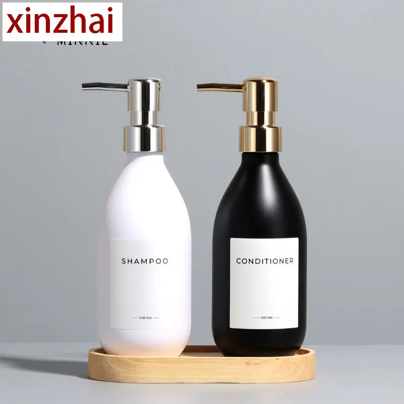 Hotel 500ml press sub-bottle thickened lotion shampoo bottle premium plastic pet packaging empty bottle matte