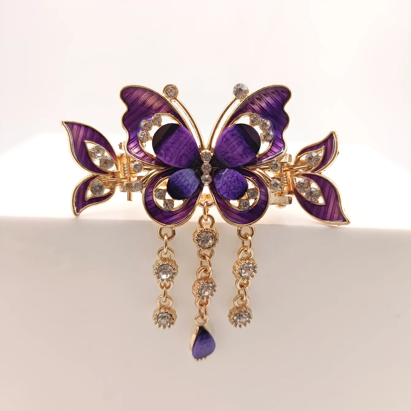 

1/5PCS Elegant Zircon Butterfly Tassel Hairpin Accessories For Women Retro Ethnic Style Small Crab Clip Headwear Jewelry Gift