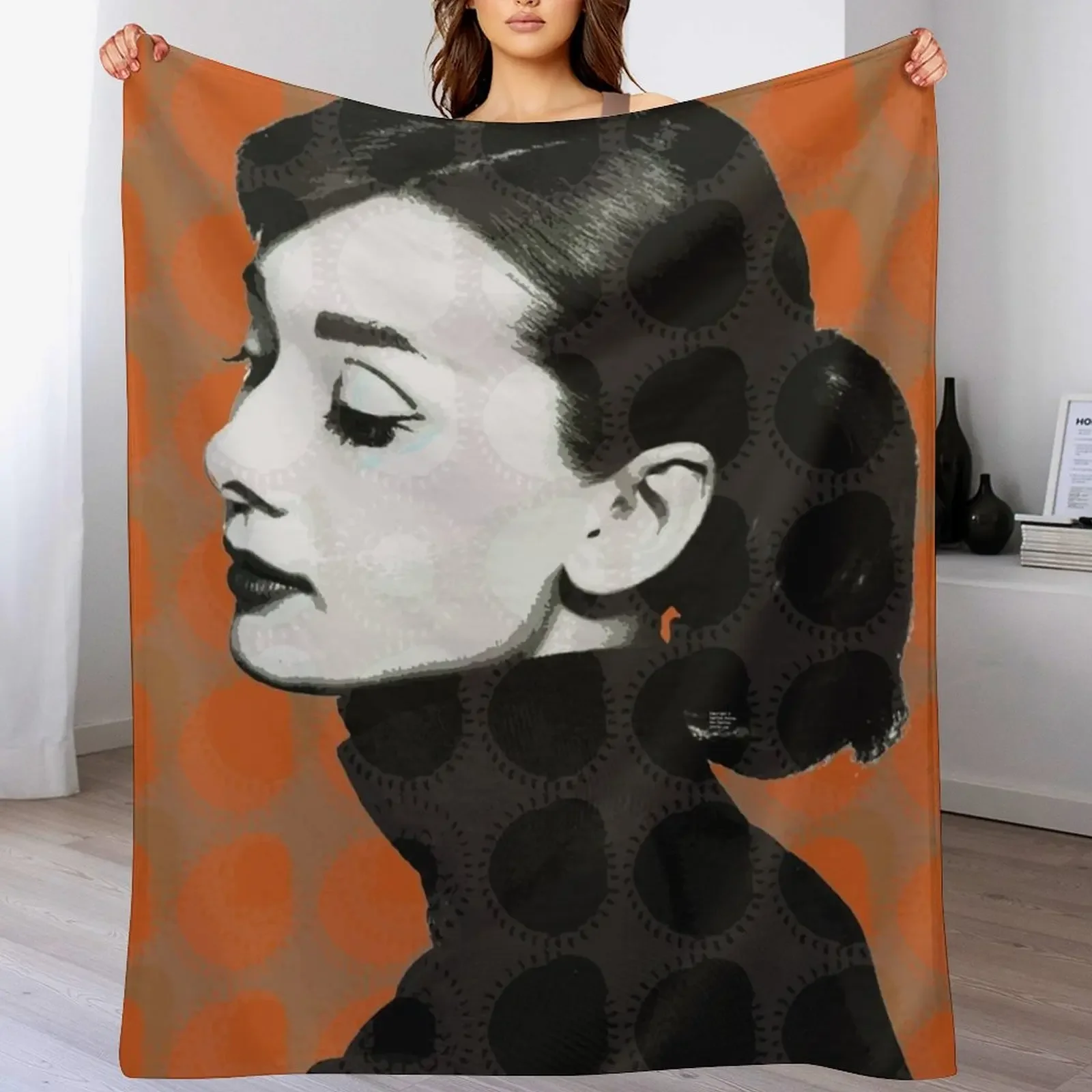 فيلم Stars_Audrey Hepburn_Be Kind. رمي بطانية هدايا عيد الميلاد ديكور أريكة الشاطئ بطانيات لحاف