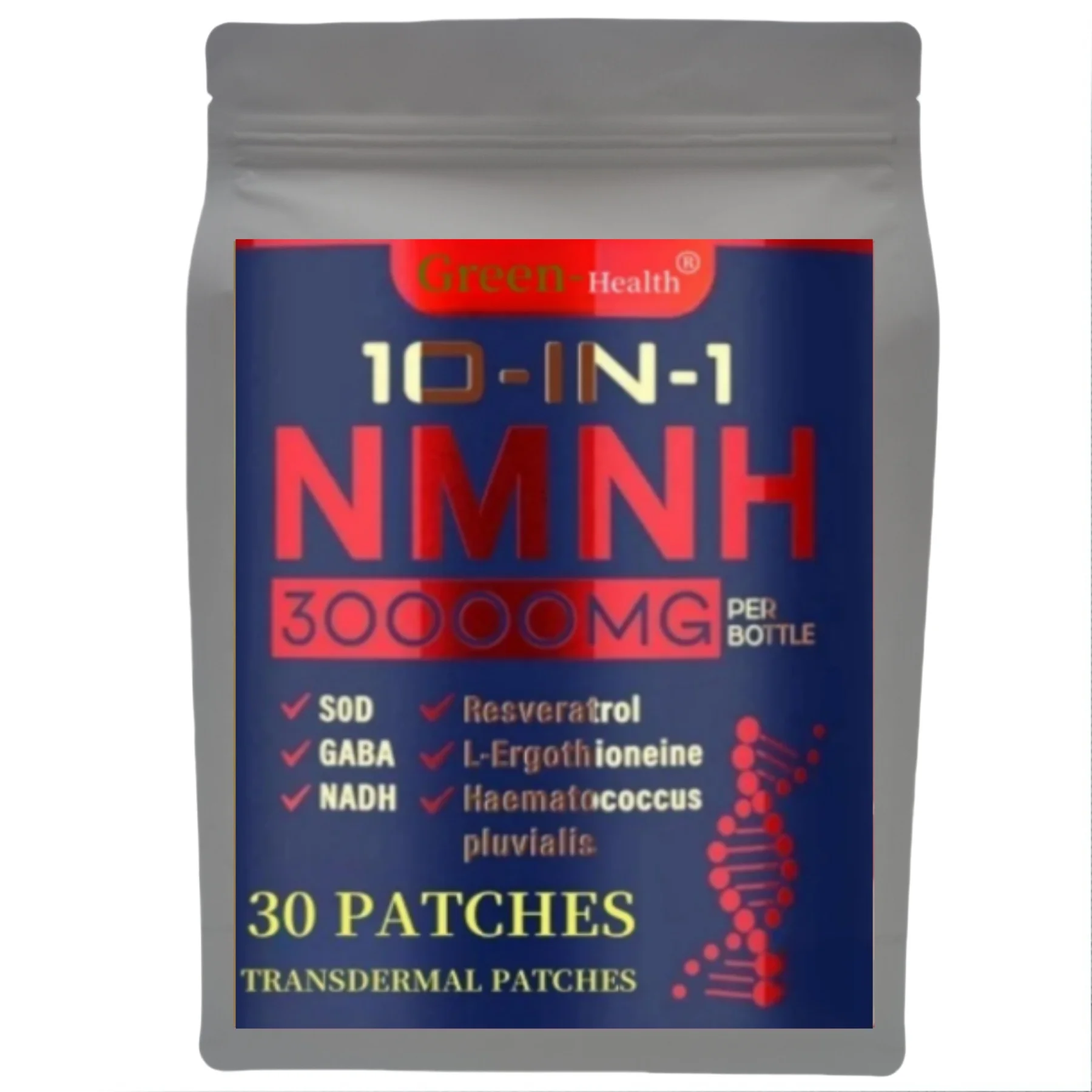 Parches transdermicos A5YE NMNH con resveratrol NAD, PQQ para antienvejecimiento, energía, enfoque, 30 parches