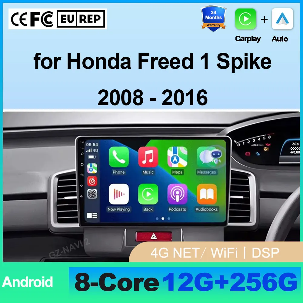 Android 16 Auto Wireless Carplay For Honda Freed 1 Spike 2008 - 2016 radio Video multimediale GPS navigazione WIFI Tools BT DSP