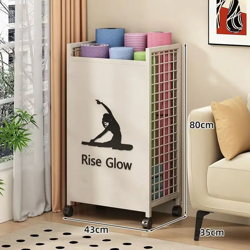 Storage Basket for Fitness Equipment, Basketball and Badminton Rackets, Dumbbells, Tools, and Narrow Space Storage Rack，Fitness