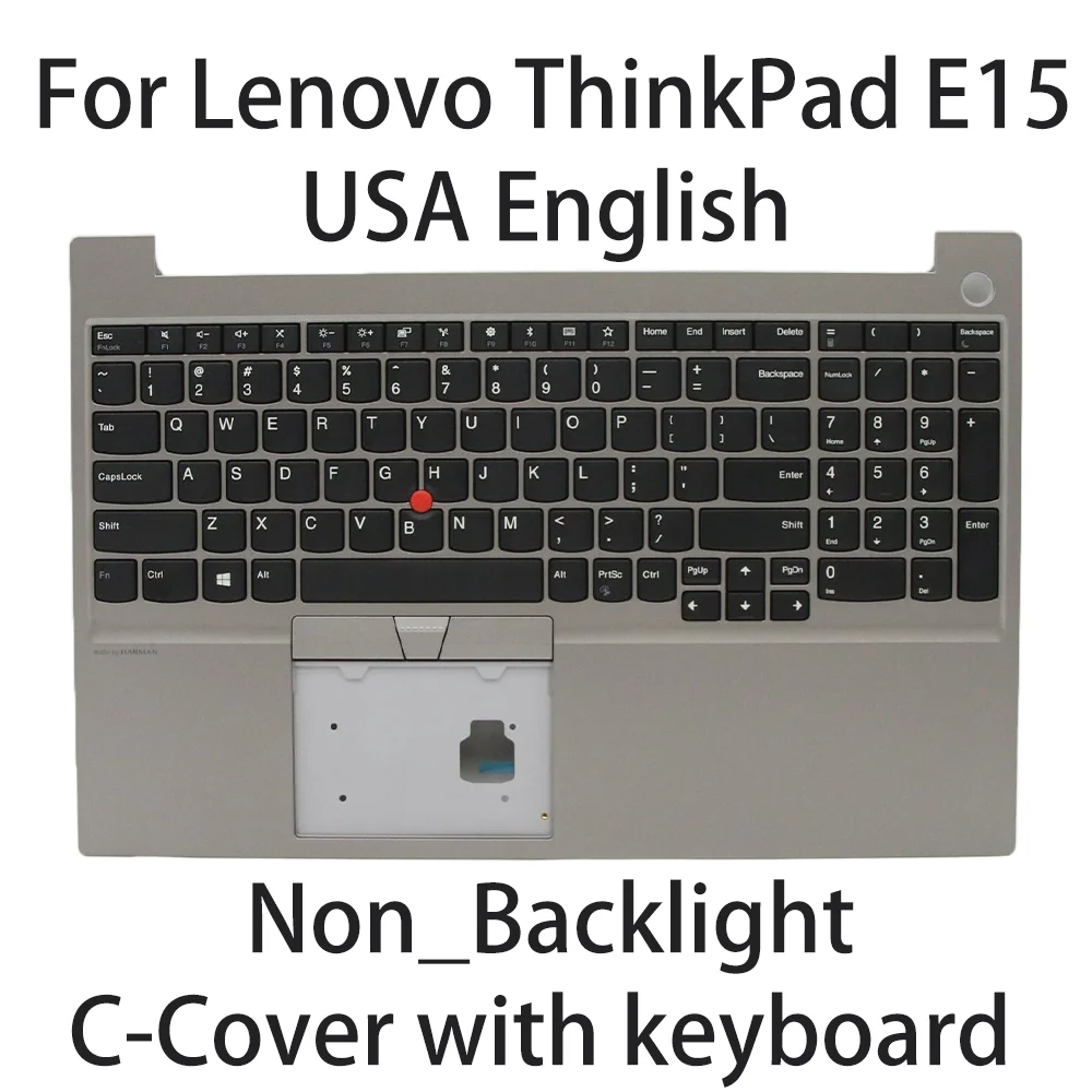 

Новая серебристая клавиатура для ноутбука Lenovo ThinkPad E15, версия для США, без подсветки, FRU:5M10V16930