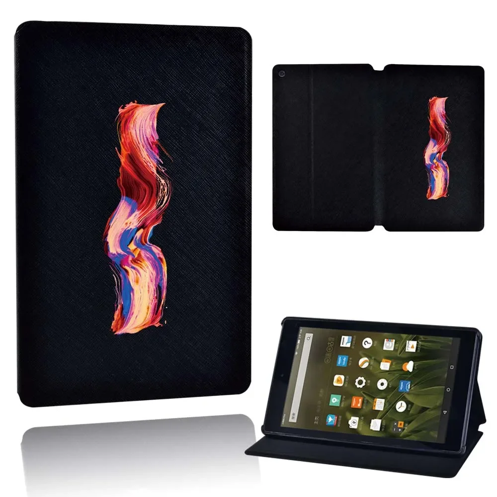 Case For Fire 7(5/7/9th Gen)/HD 8(6/7/8th Gen)/HD 10(5/7/9th Gen) with Alexa Initial Letter PU Leather Tablet Folio Cover+Stylus