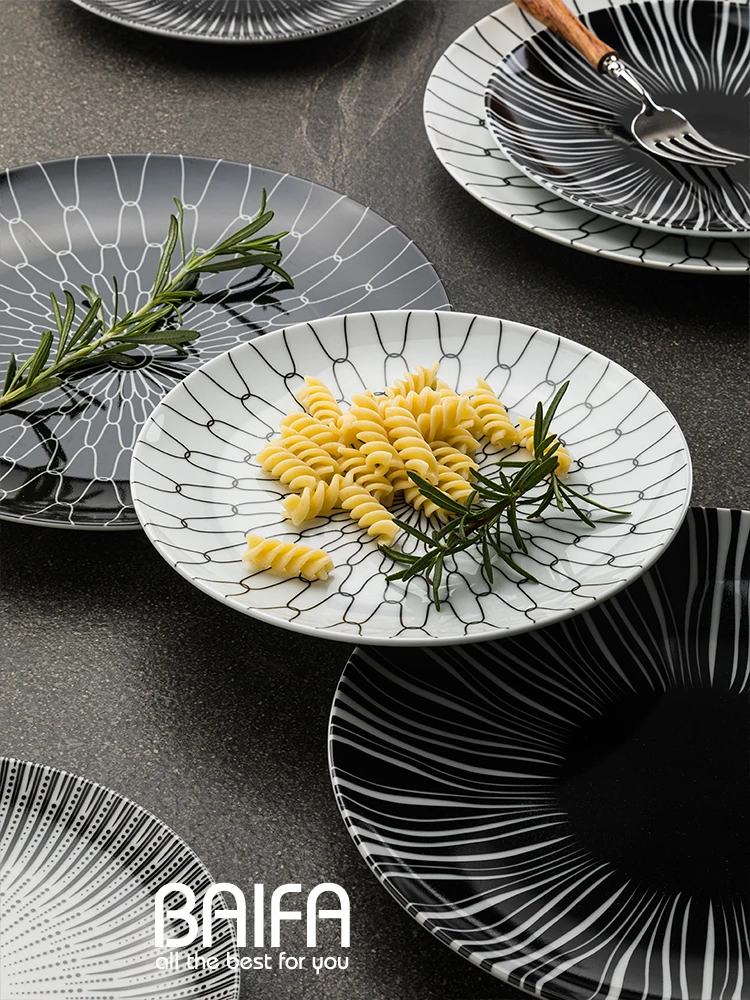

Ceramic Western dinner plate, premium steak, Nordic style dessert plate, creative flat plate посуда для кухни фарфор