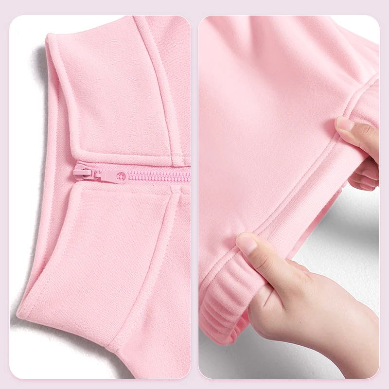 Dziewczęce topy baletowe z długim rękawem Różowa aksamitna wewnętrzna kurtka do tańca Termiczny zamek błyskawiczny Dziecięca odzież do tańca Zimowy płaszcz baletowy z golfem