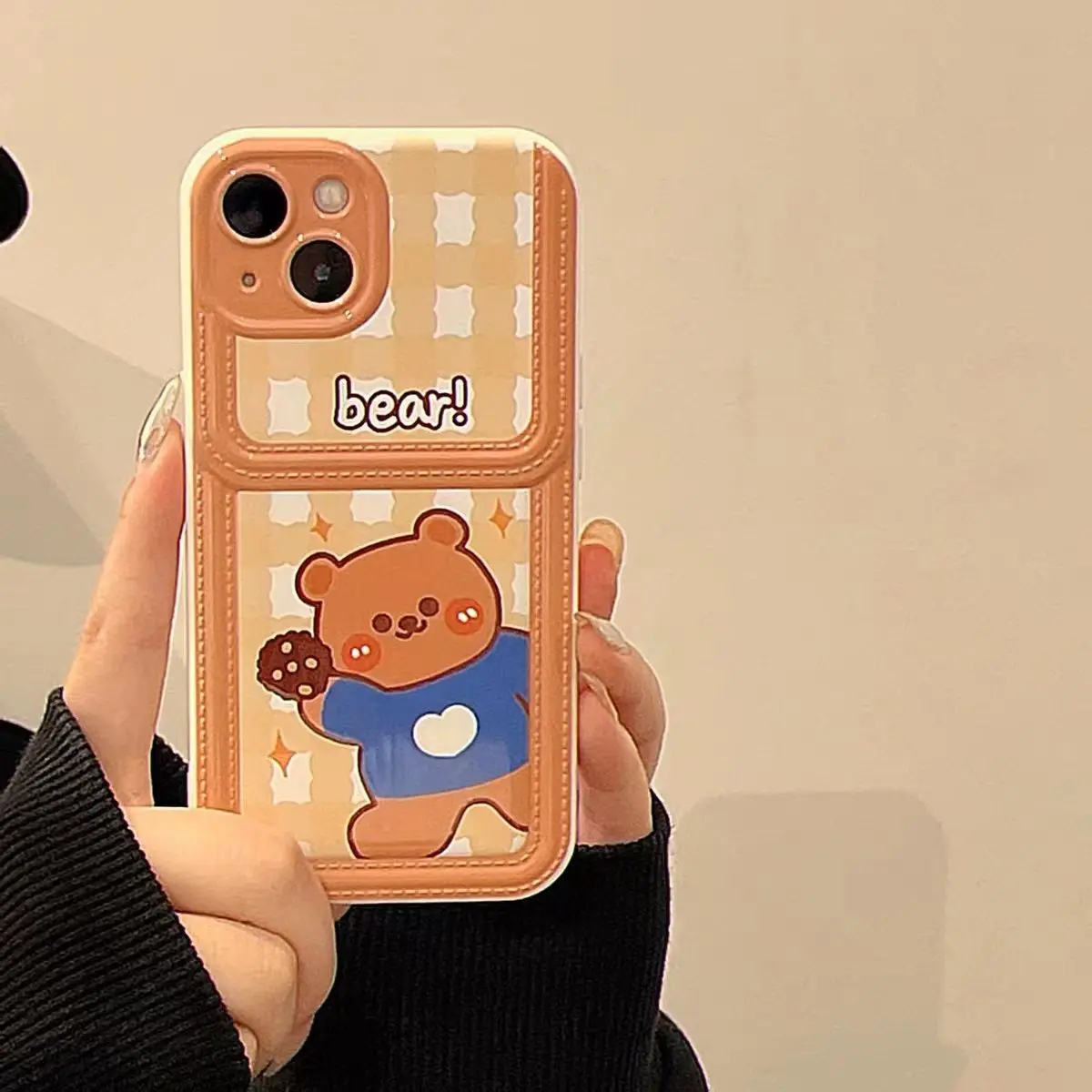 Cookie Blue Bear Phone Cases for IPhone 11 12 13 14 Pro Max for IPhone Korean Vintage Phone Case Cartoon Fashion New Gift Cute