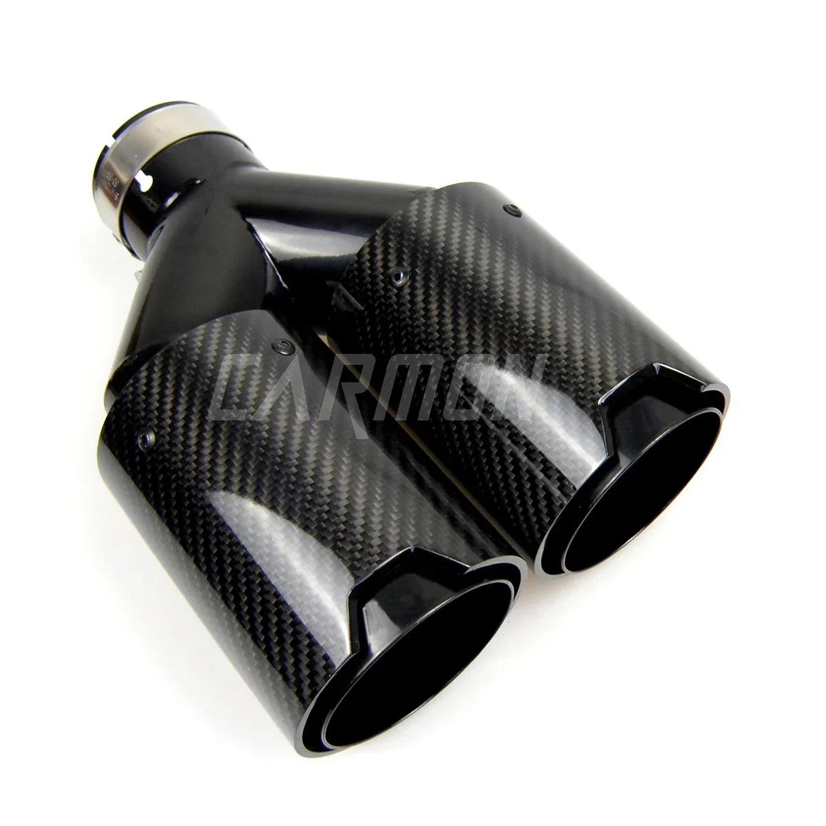 Dual Carbon Fiber + Black Stainless Steel Universal M performance Carbon Fiber Exhaust Muffler Tips End Pipes for BMW Series