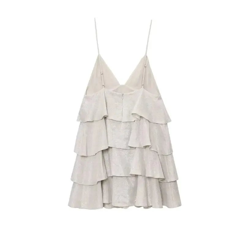 

Women's Sexy Chic Sleeveless Halter Mini Dress Backless Summer Fashion Beach Holiday Romantic Layered 2025