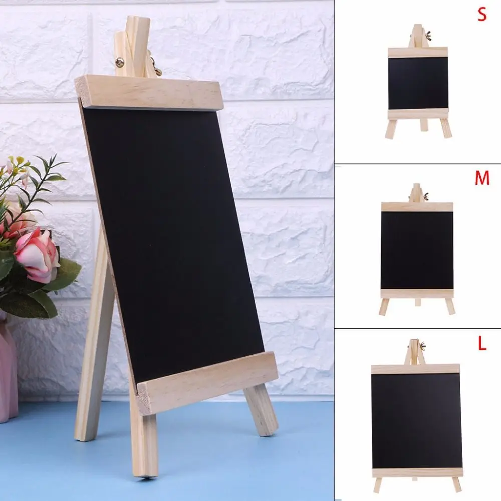 Kids Mini Writing Black Chalk Collapsible Wooden Boards Chalkboard Blackboard Pine Wood Easel