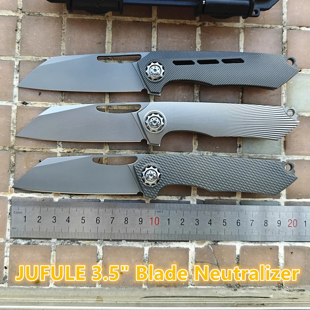 جديد محايد JUFULE سكين للفرد مقبض تيتانيوم 60 + HRC 154 سنتيمتر الصلب السيراميك تحمل جيب EDC أداة الصيد التخييم في الهواء الطلق