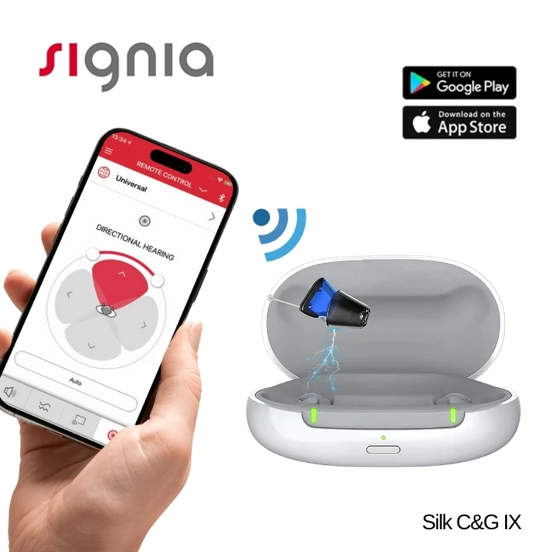 Signia Silk C&G IX Digital Hearing Aids 85dB Original Computer Programmable IP68 Waterproof Dustproof for Moderate Hearing Loss