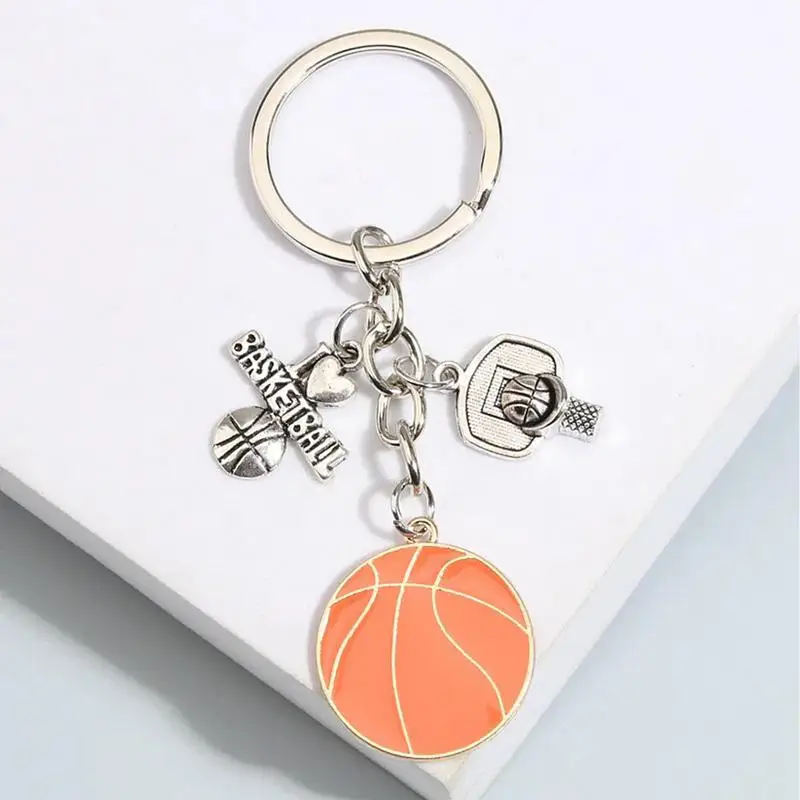 

Mini Basketball Keychain Unique Basketball Keychain Women Men Portable Basketball Charm Keychain Alloy Sports Keychain Creative