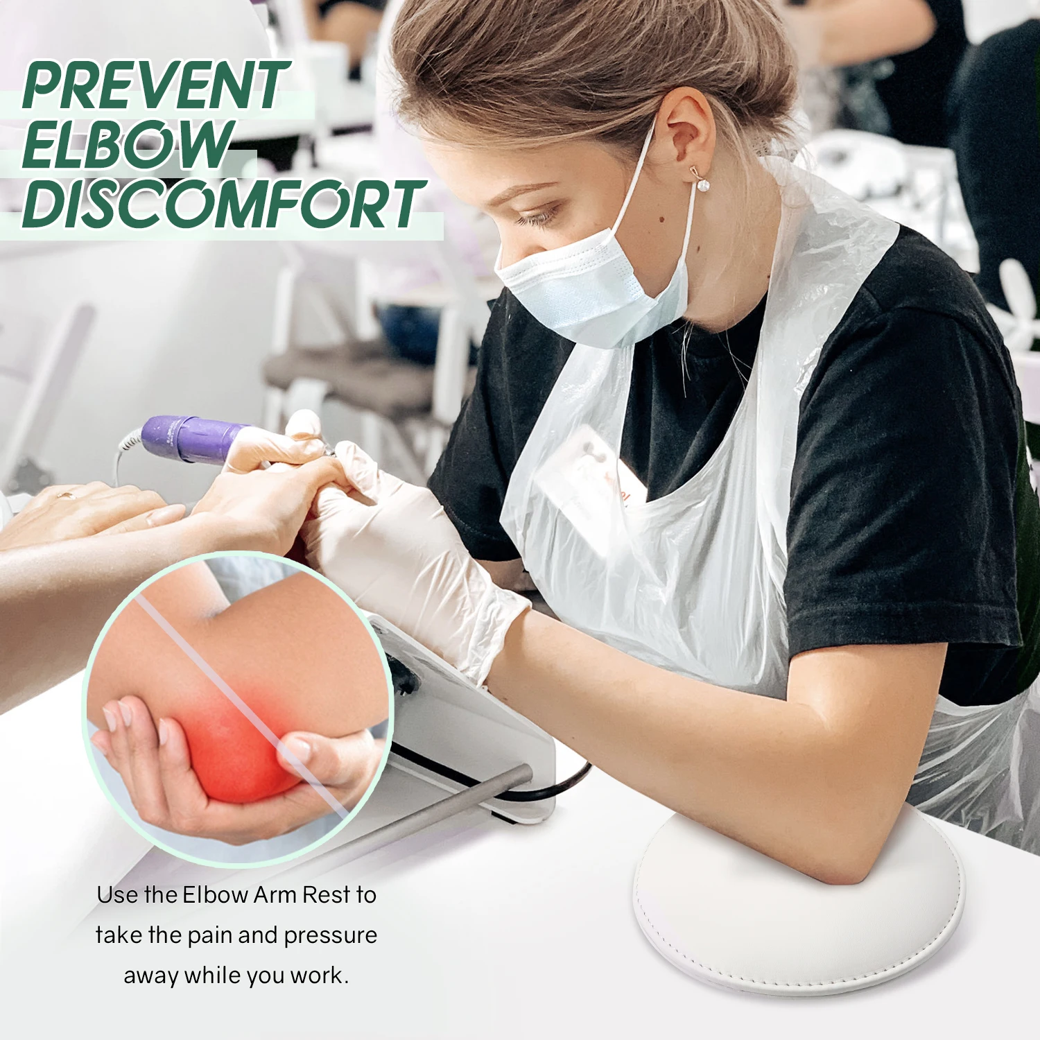 Ronde Microfiber Lederen Elleboogsteun Pad Professionele Antislip Nageltechnicus Handsteun Kussen voor nagelsalon Manicure Elleboog Pad