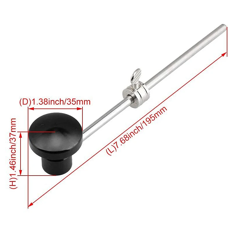 AEF6-Batidor de bombo de aluminio con cabezal de silicona para pedal de tambor, pieza de percusión (Negro)