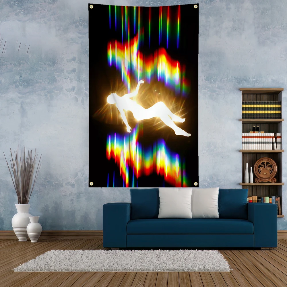 90X150cm Sexy Female Art Hanging Cloth Flag Falling Parallel World Abstract Art Velvet Tapestry Decoration Banner Holiday Gift