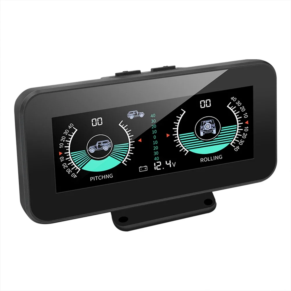 ELING Car Head Up Display Digital Inclinometer Clinometer Angle Slope Meter with Volt Monitoring for Off-Road Vehicles 12V 24V