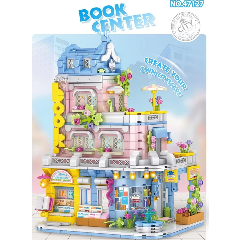 

Креативный конструктор «Книжный магазин»: модель городской улицы, угловой магазин, строительные блоки, милые сборные игрушки, подарки, украшение для детей и взрослых
