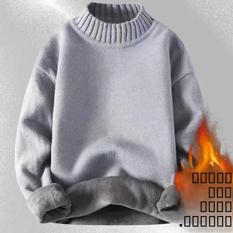 

Зимний свитер Thiened Fce Long Sve f, теплый топ с высоким воротником для студентов, молодежный однотонный модный трикотаж