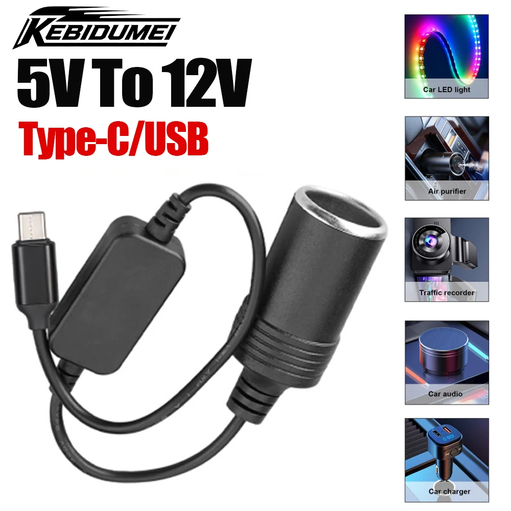 converting cigarette lighter to usb 5V 12V Socket Type-C/USB Male to Female Cigarette Lighter Adapter Converter Car Interior Auto Accessories 6.4x3cm / 2.52x1.18(L*W)Type Converter Usb C 12v 12V