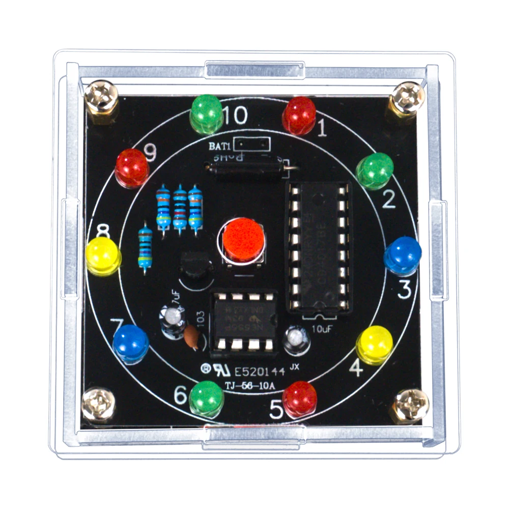 DIY LED Light Lucky Wheel Electronic Kit NE555 CD4017 3V Electronic Dice Estimation Game DIY Soldering Kit 3Pin Output Pulse