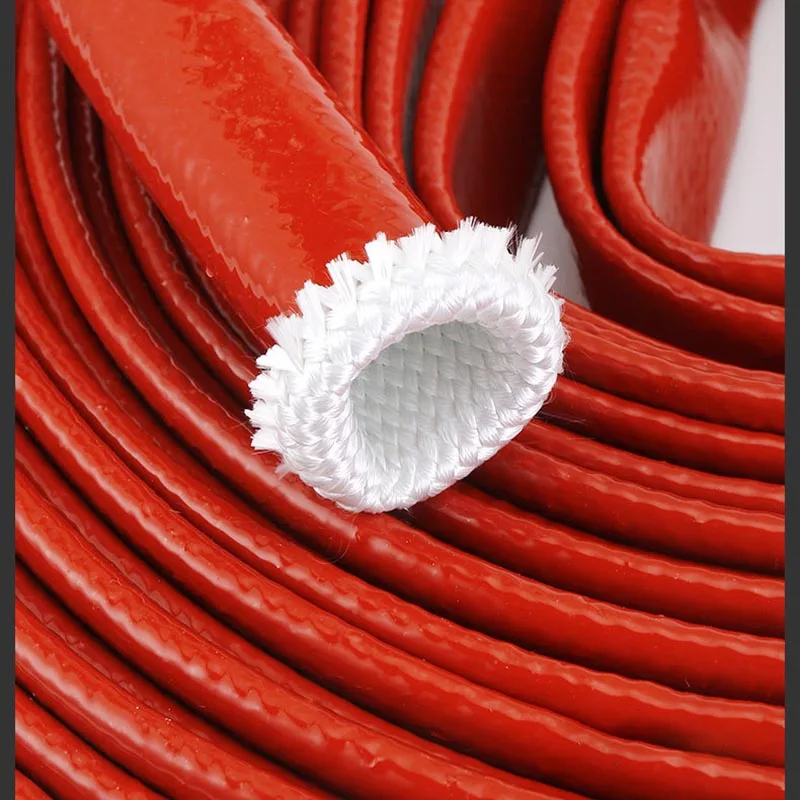 Fireproof Silicone Fiberglass Sleeve High Temperature Resistant Thermal Insulation Pipe For Gas Pipeline Inner Diameter 6-150mm