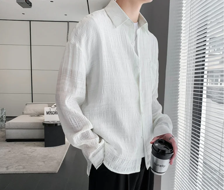 

New Ice Silk Long Sleeve Shirt
