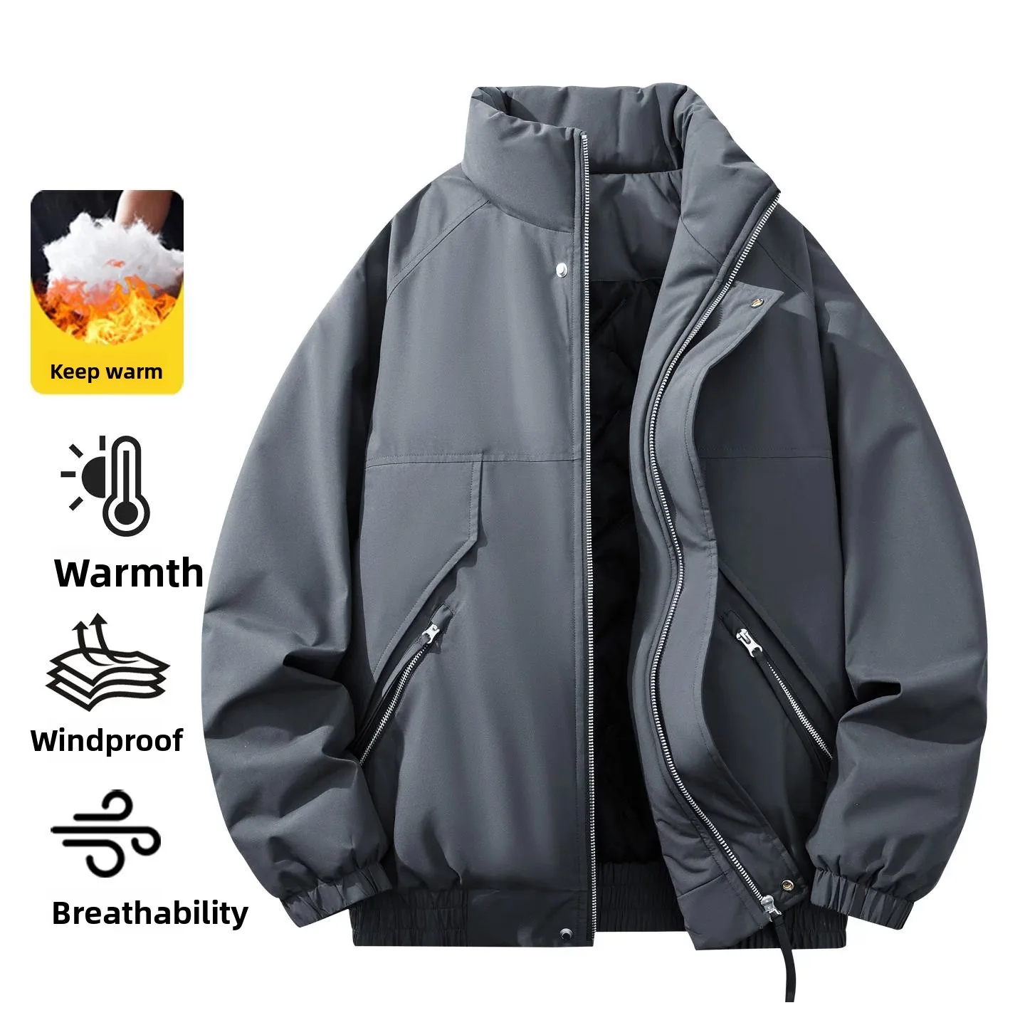 2026 Winter Men's Fashion Parka Winter Jacket Men Down Cotton Jacket Mens Thick Warm Classic Windproof Male  Cotton Jacket